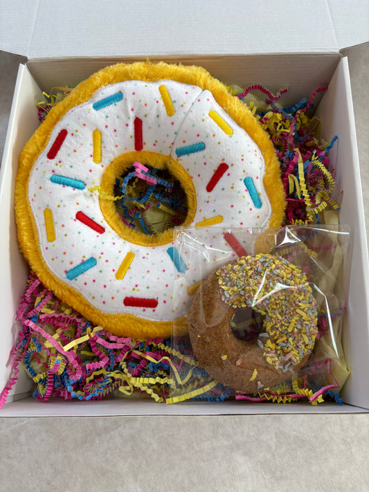 Dog Donut toy with ONE Crunchy Dog Donut Treat