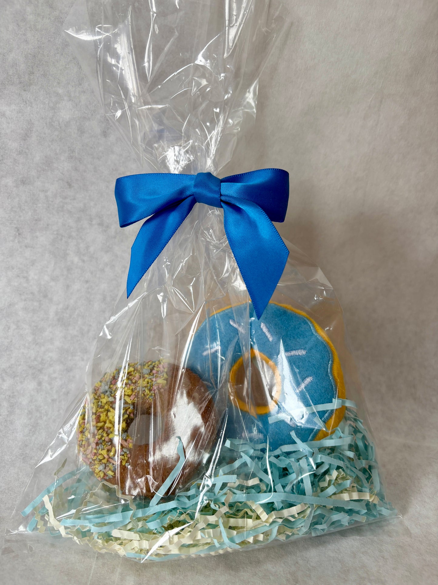 Blue Birthday Bundle - Mini Donut Toy & Crunchy Donut Treat