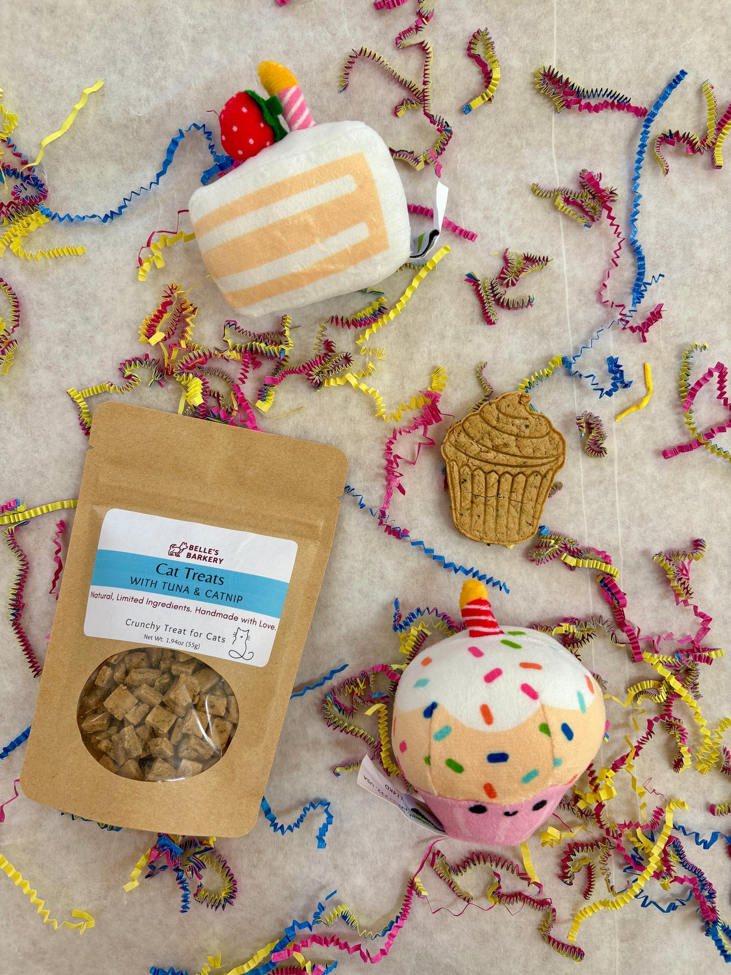 Cat Birthday Box with Treats & Pearhead Toys