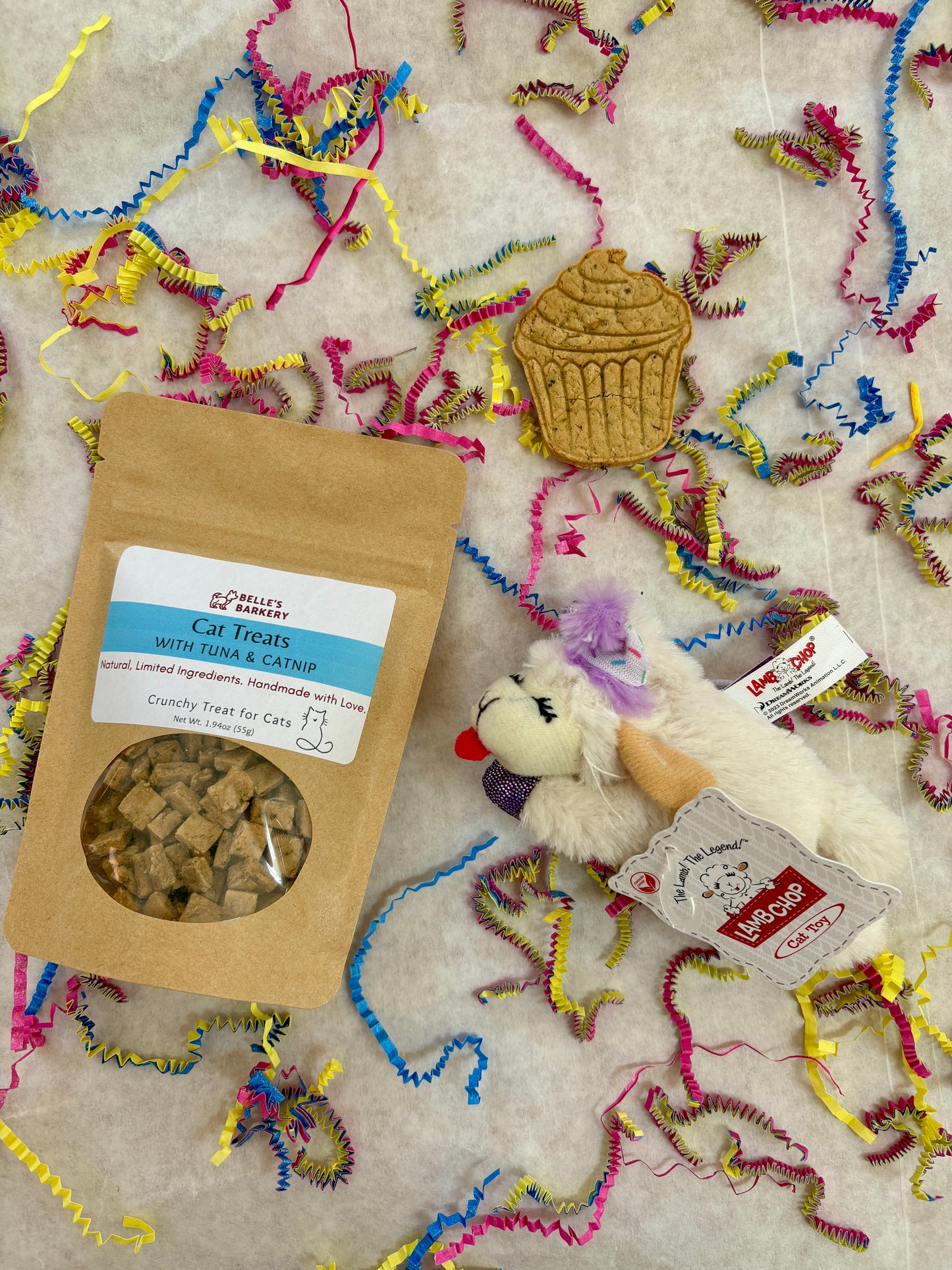 Cat Birthday Box with Treats and Lamb Chop