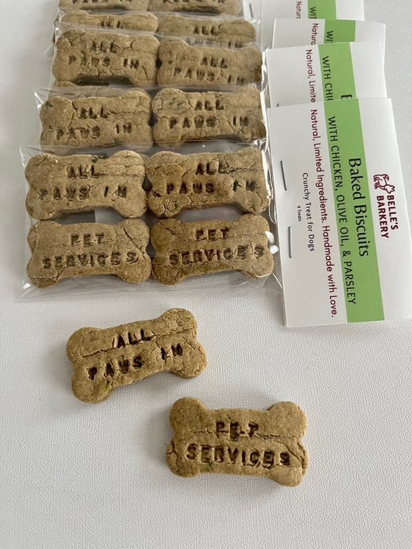 Personalized Dog Treats- Standard Bag of Baked Biscuits with Chicken Olive Oil & Parsley