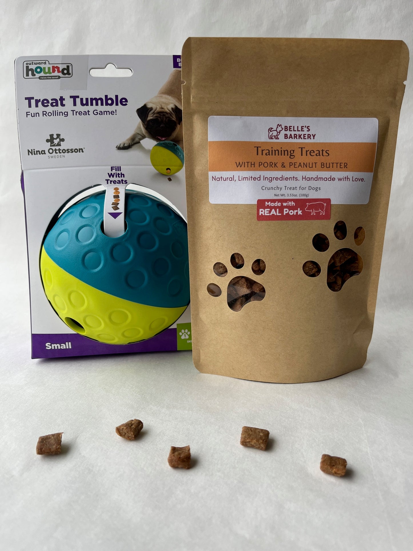 Puppy Treat Ball Bundle - Outward Hound Puzzle Ball & Treats!