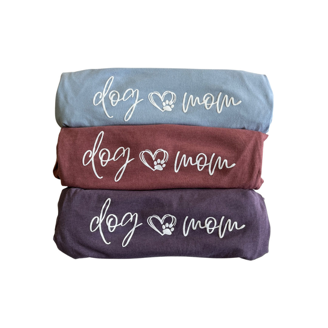 3 Colors of Dog Mom T-shirts