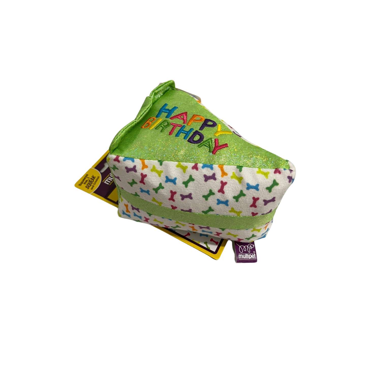 Multipet Birthday Cake Dog Toy- Available in Pink, Blue, or Green