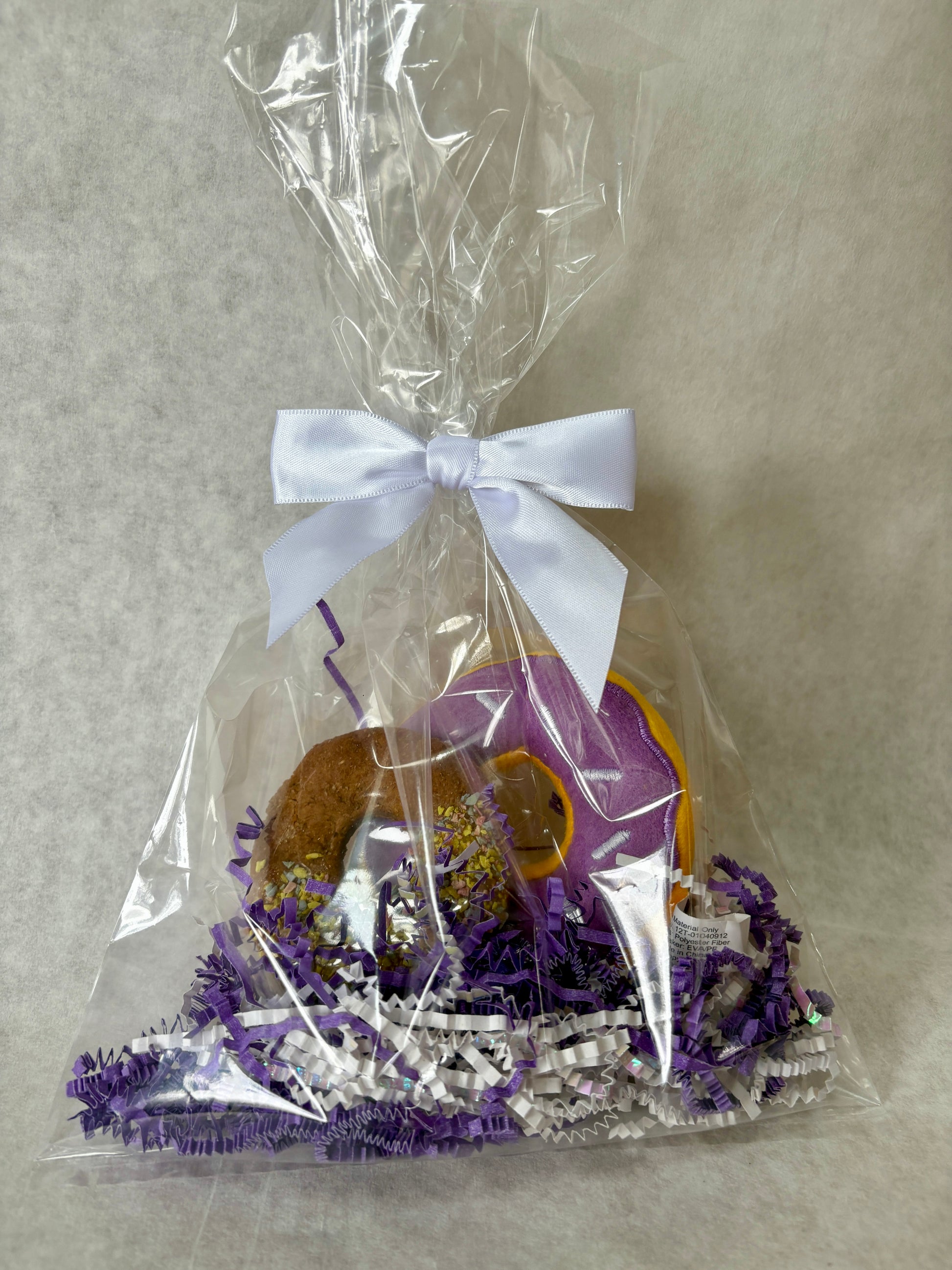 Purple Birthday Bundle - Mini Donut Toy & Crunchy Donut Treat