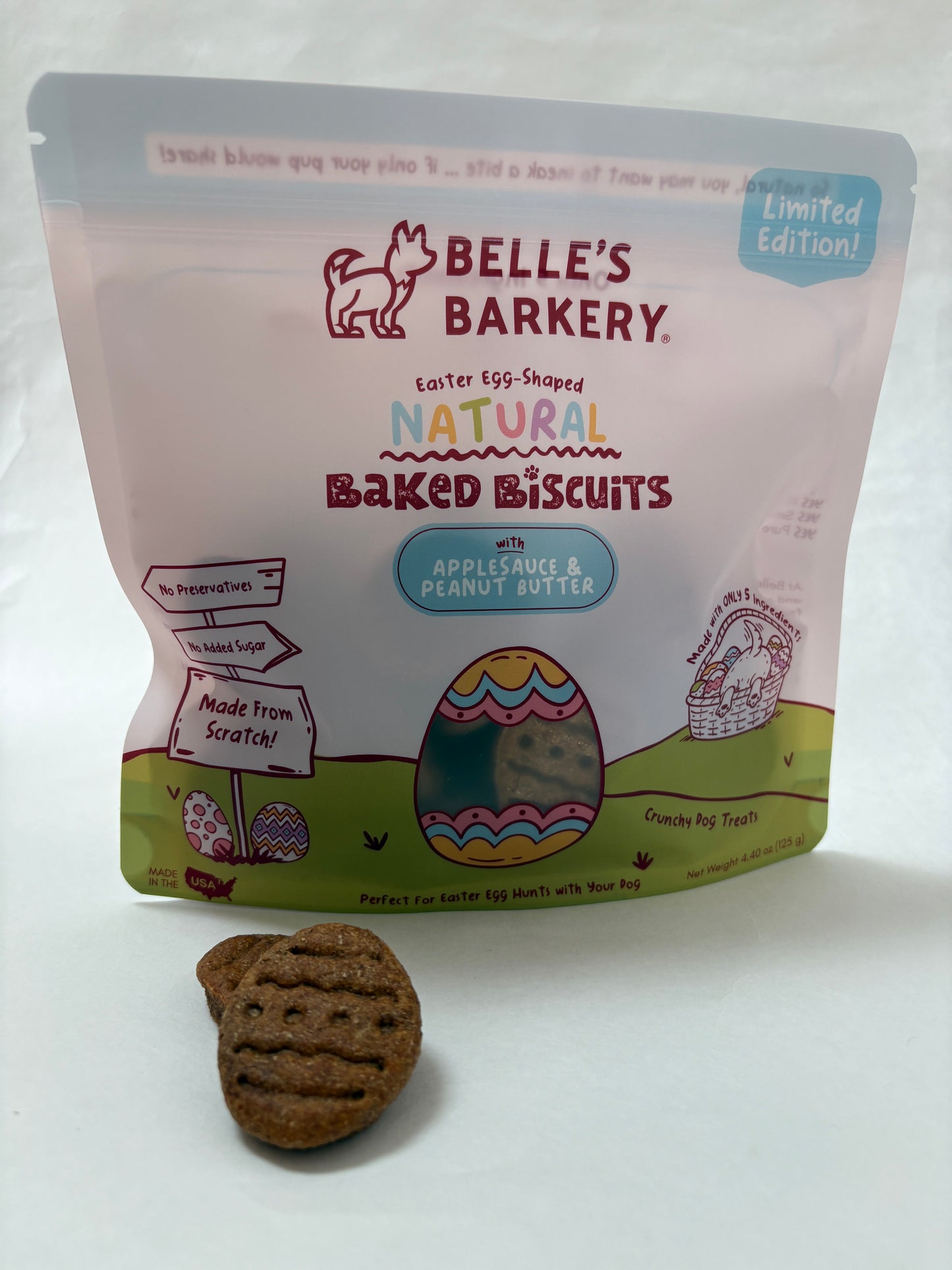 Limited Edition - Easter Egg Treats, Baked Dog Biscuits with Applesauce & Peanut Butter