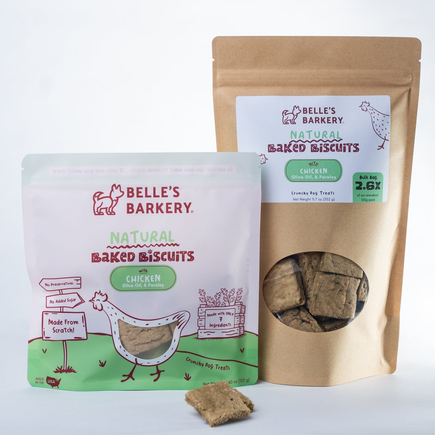 Baked Dog Biscuits with Chicken, Olive Oil, & Parsley