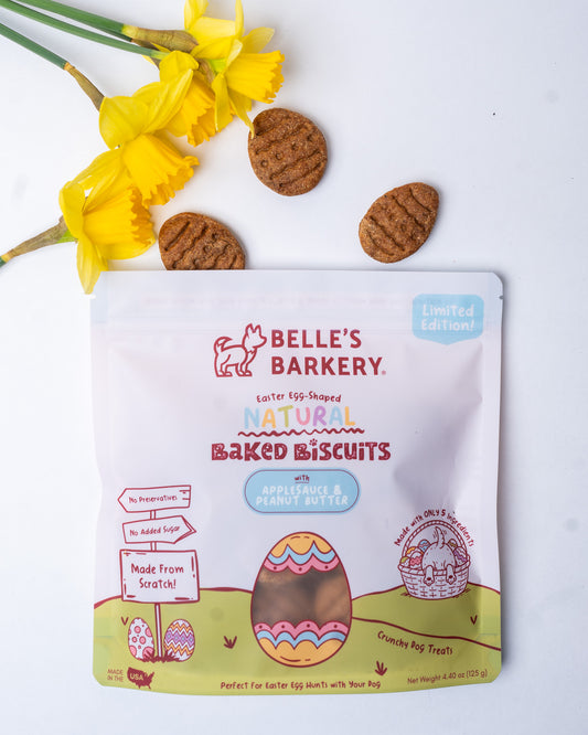 Limited Edition - Easter Egg Treats, Baked Dog Biscuits with Applesauce & Peanut Butter