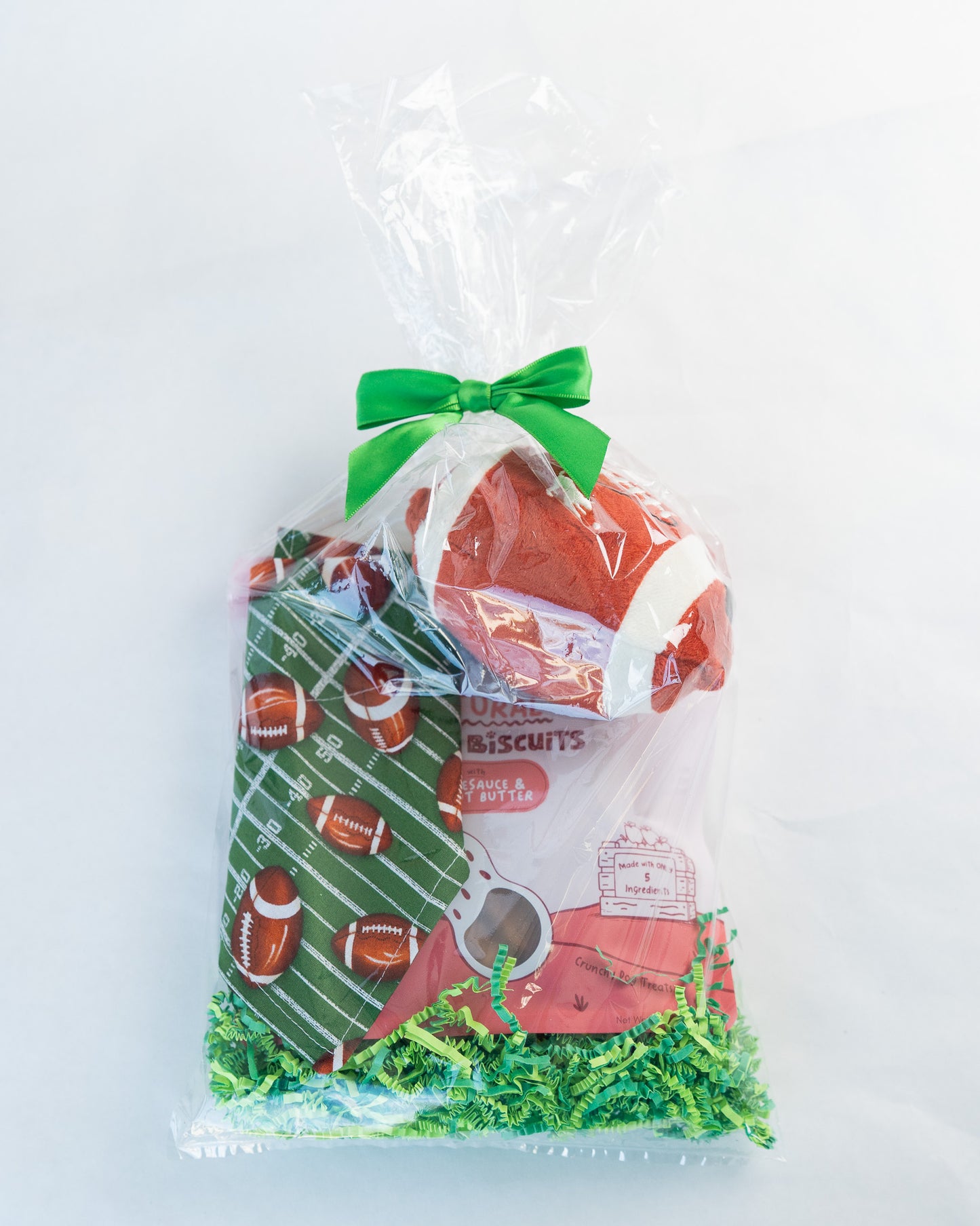 Football Bundle- Toys, Treats, & Handmade Bandana for Dogs