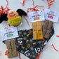 Halloween Bundle- Toy, Handmade Bandana, & Treats for Dogs