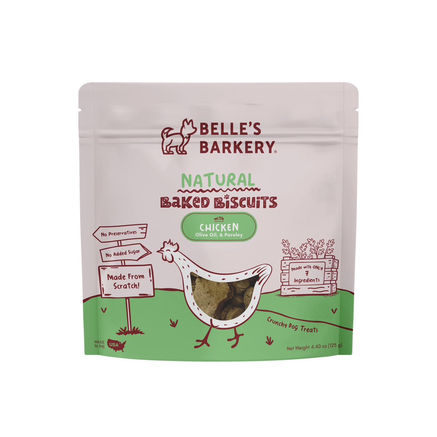 Baked Dog Biscuits with Chicken, Olive Oil, & Parsley