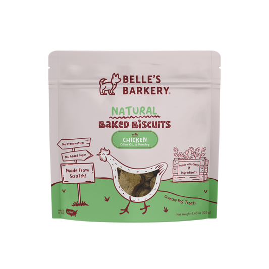 Baked Dog Biscuits with Chicken, Olive Oil, & Parsley