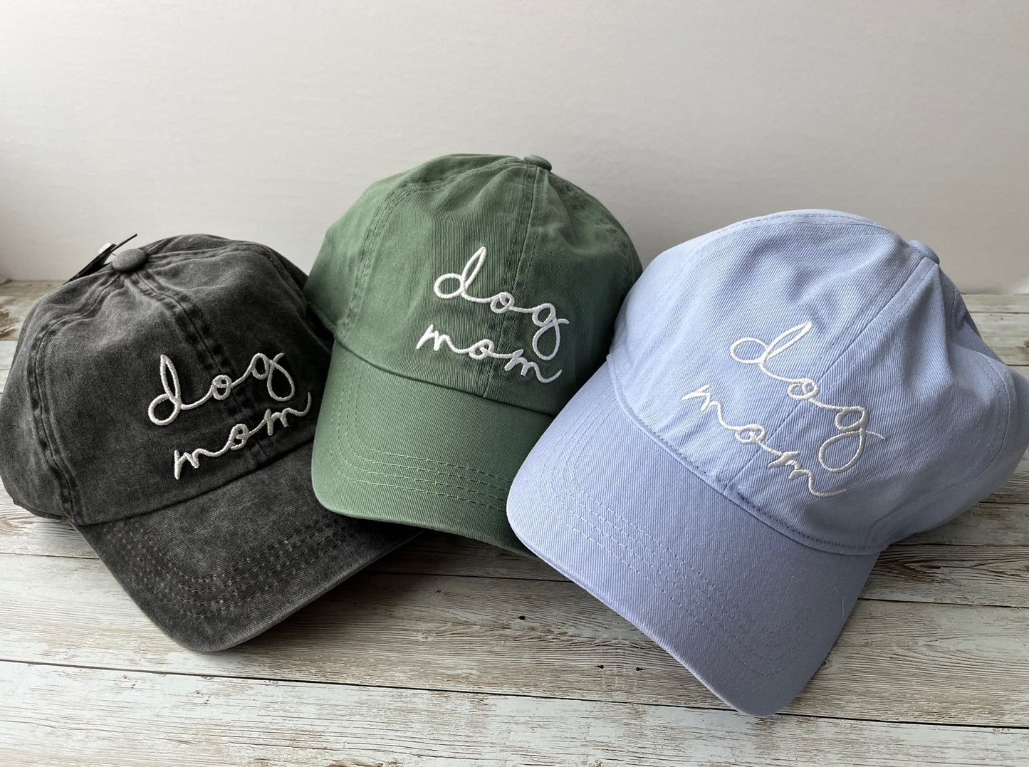 Dog Mom Hat- Embroidered Cursive Text