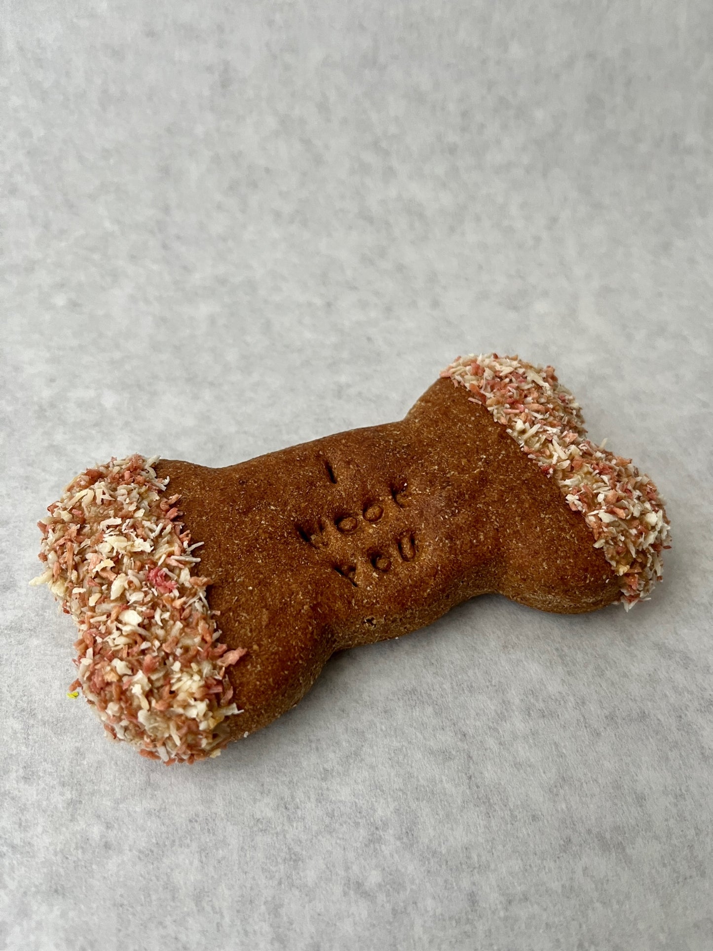 Celebration Dog Biscuits with Applesauce & Peanut Butter - "I Woof You"