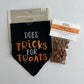 Tricks for Treats Halloween Dog Bandana with treats