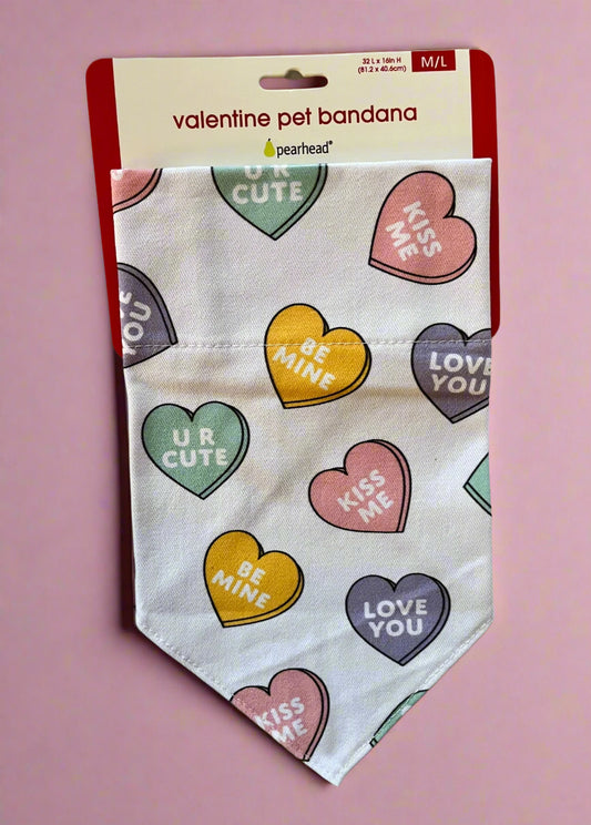 Conversation Heart Collar Bandana