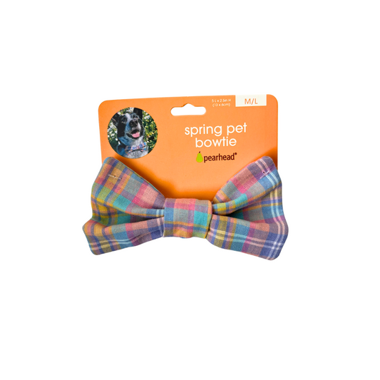 Pearhead Pastel Plaid- Spring Dog Bowtie