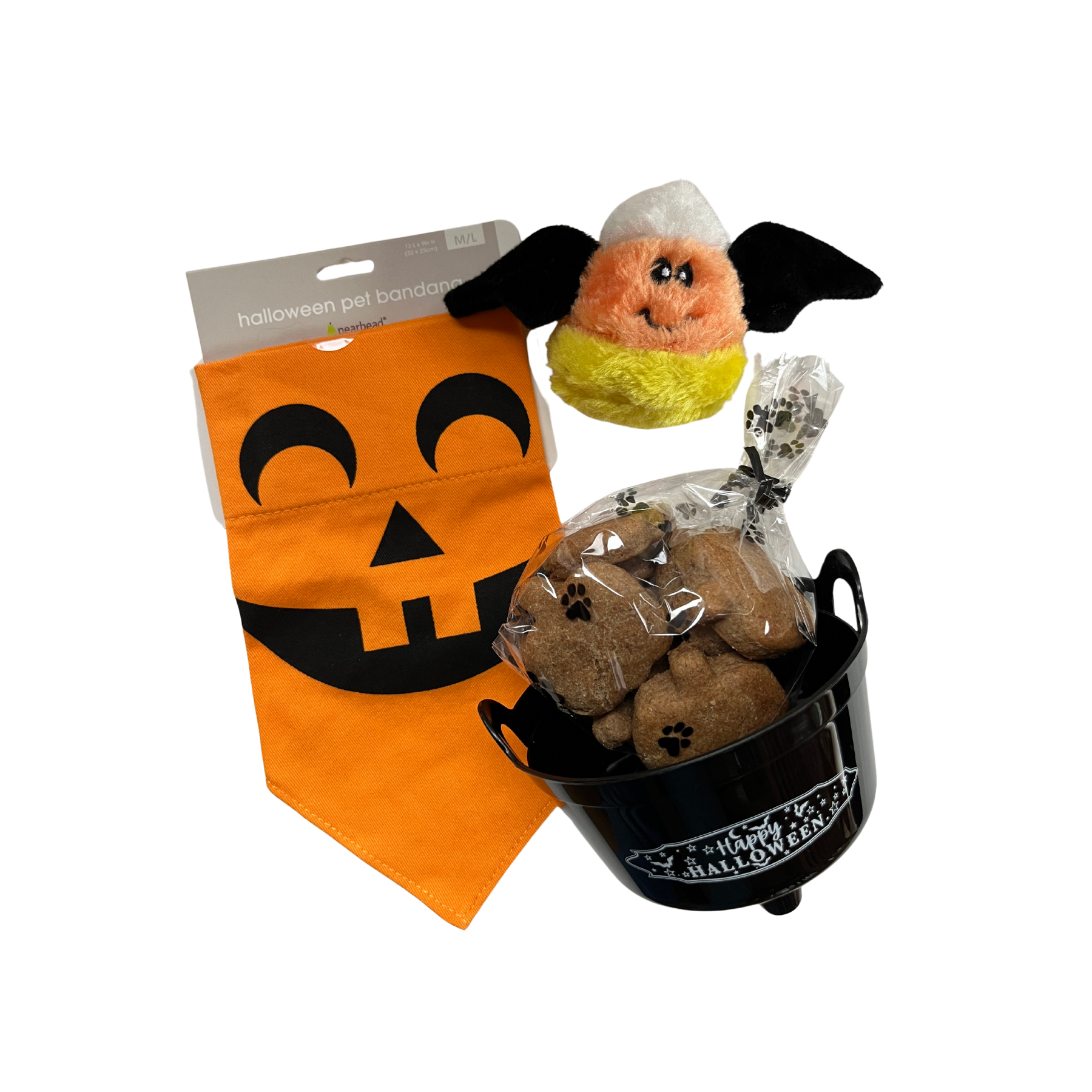 Halloween Bundle with Flying Candy Corn Toy and Pumpkin Bandana