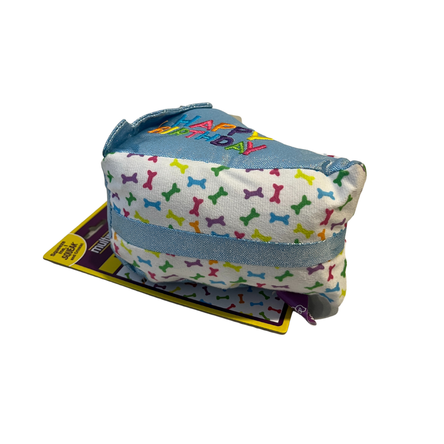 Multipet Birthday Cake Slice Dog Toy- Available in Pink, Blue, or Green