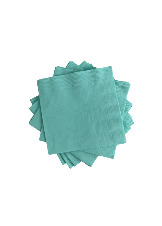 Stack of green napkins