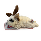 Side view of Multipet Holiday Lamb Chop Dog Toy with Antlers- 6"