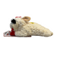 Side view of Multipet Holiday Lamb Chop Dog Toy with Santa Hat- 10.5"