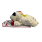 Side view of Multipet Holiday Lamb Chop Dog Toy with Santa Hat- 6"
