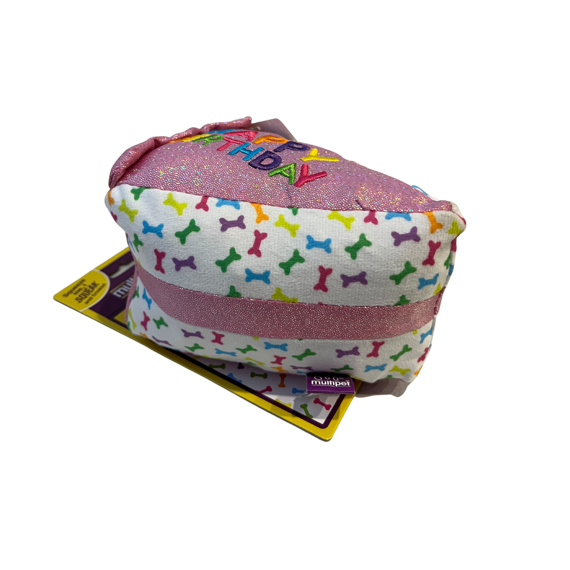 Multipet Pink Birthday Cake Slice Dog Toy